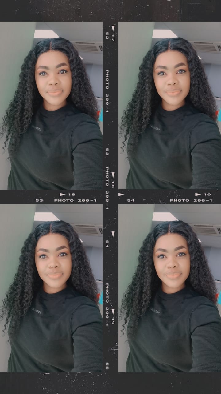 Customer photo review of Gorgeous 20-inch Malaysian Long Curly Wig with Lace Closure - Premium Human Hair