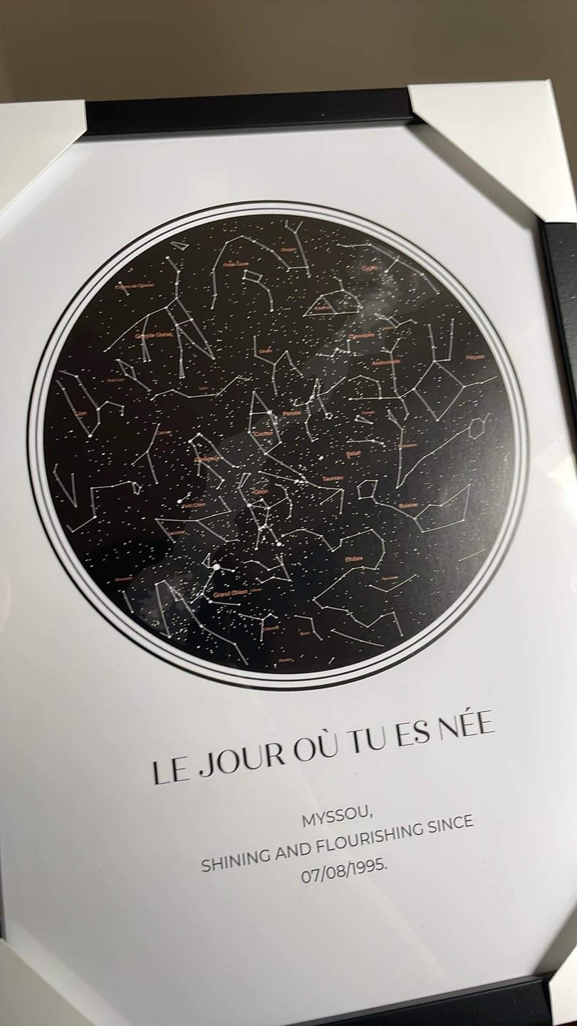 Customer photo review of Carte céleste - Affiche personnalisée