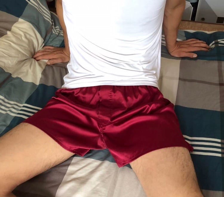 Customer photo review of Men's Satin Loose Boxers Shorts