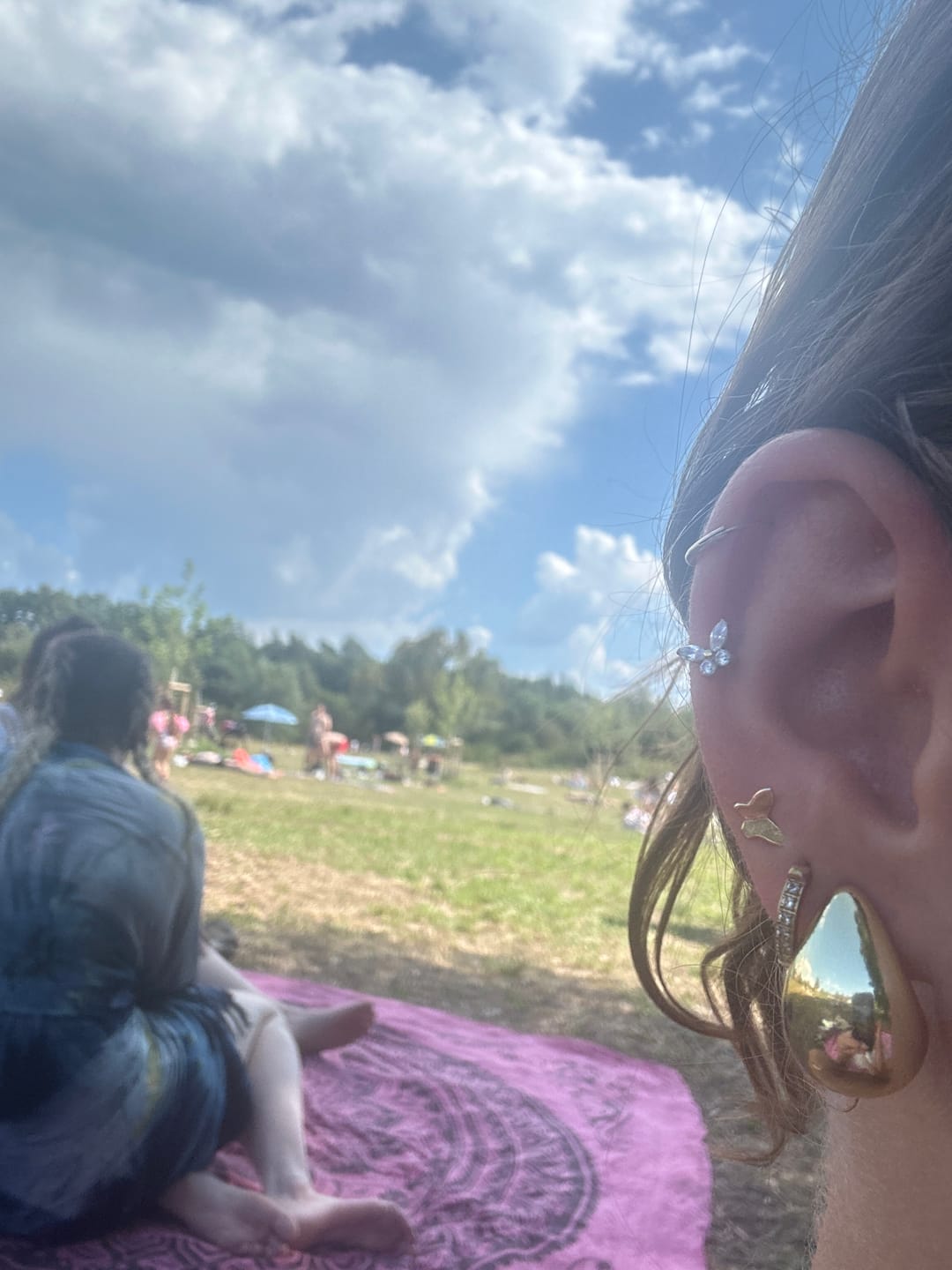 Customer photo review of Butterfly Piercing | Titan