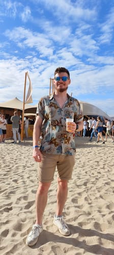 Customer photo review of Chemise boutonnée à manches courtes pour hommes, rétro, vacances, été, respirante, décontractée