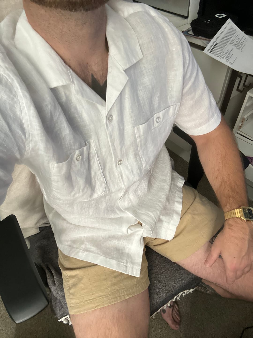 Customer photo review of White Sand – Bamboo Short Sleeve Shirt