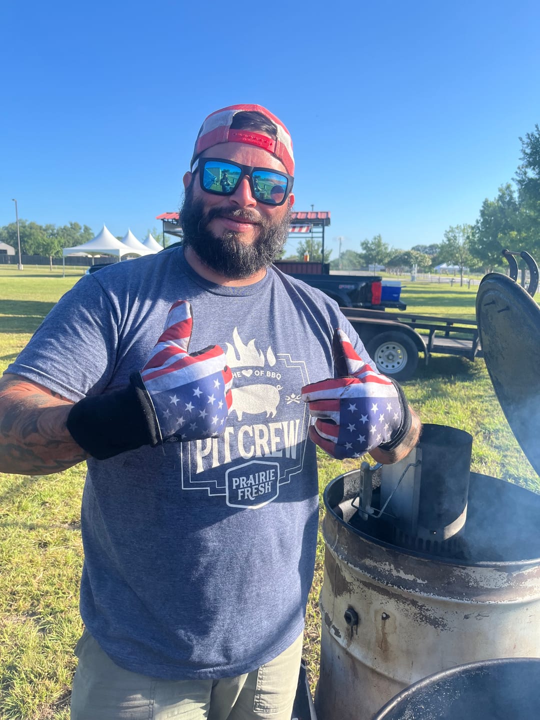 Customer photo review of Rescue Grilling Gloves USA Edition