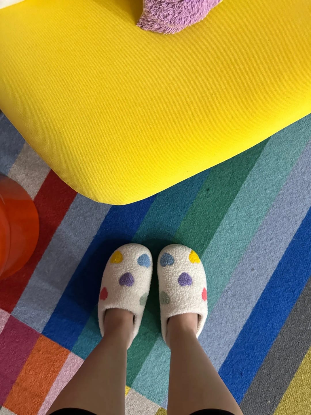 Customer photo review of Zia Colorful Heart Slippers