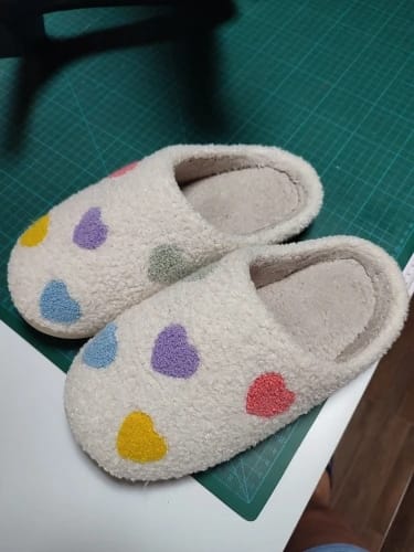 Customer photo review of Zia Colorful Heart Slippers