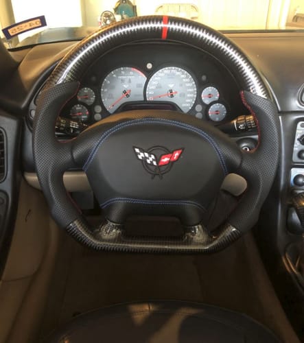 Customer photo review of 1997-2004 Chevrolet Corvette C5 Custom Airbag Cover Replacement for Steering Wheel
