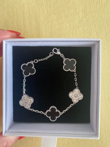 Customer photo review of Camilla Diamond Bracelet — Silver + Black
