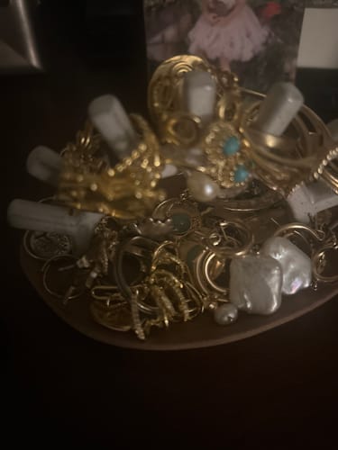 Customer photo review of dainty cross mini hoops (13mm)