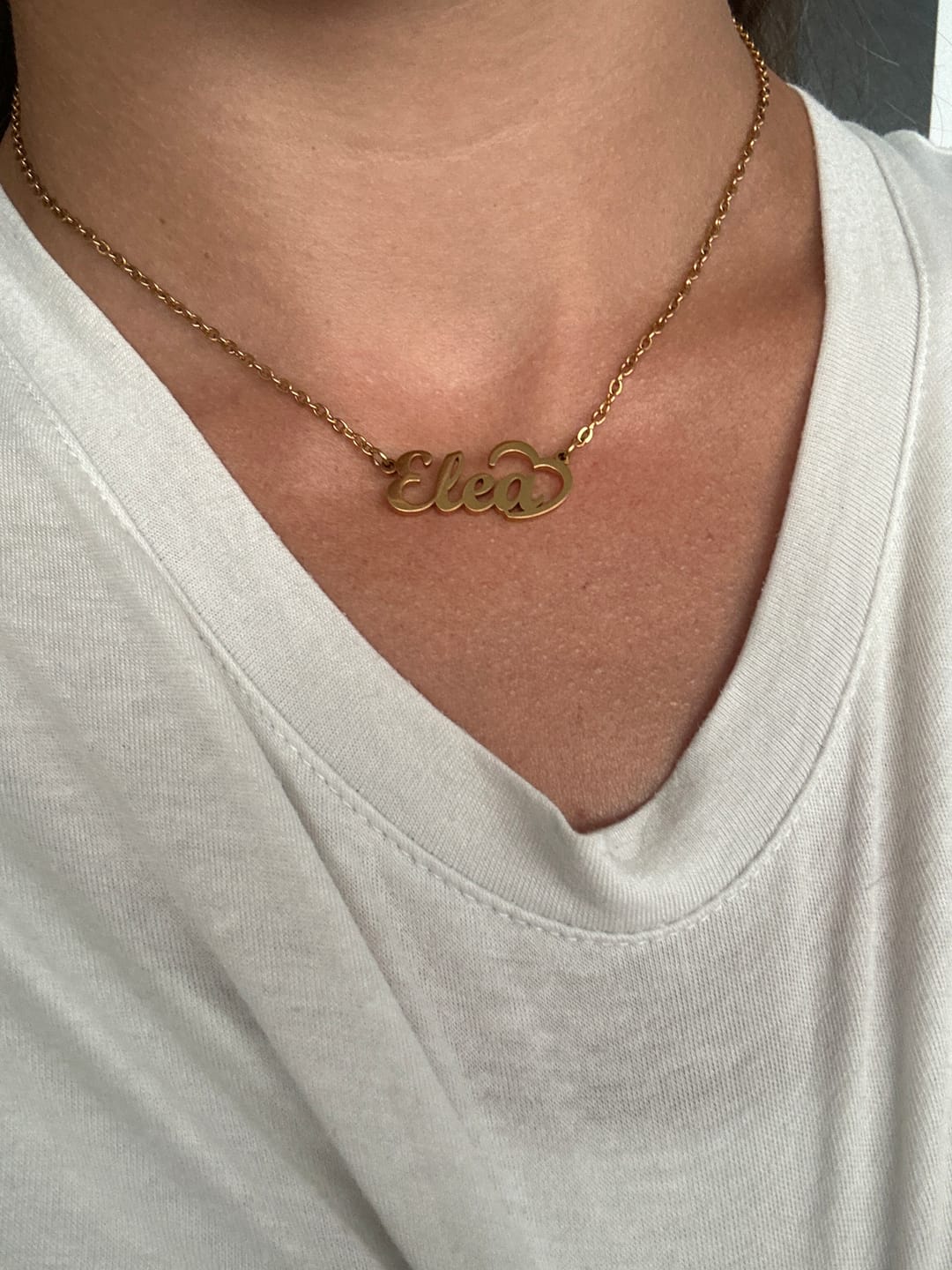 Customer photo review of Collier Prénom Coeur Ciselé