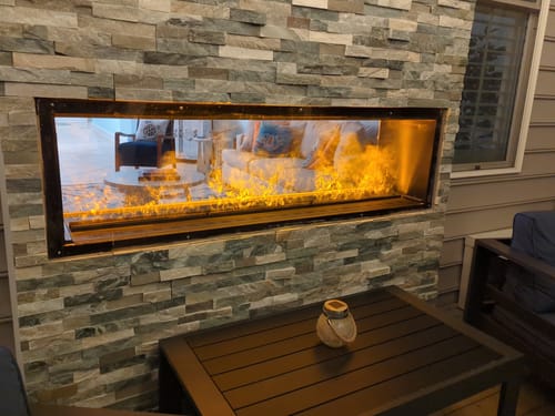 Customer photo review of Aquafire® 60'' Water Vapor Built-In Electric Fireplace Insert