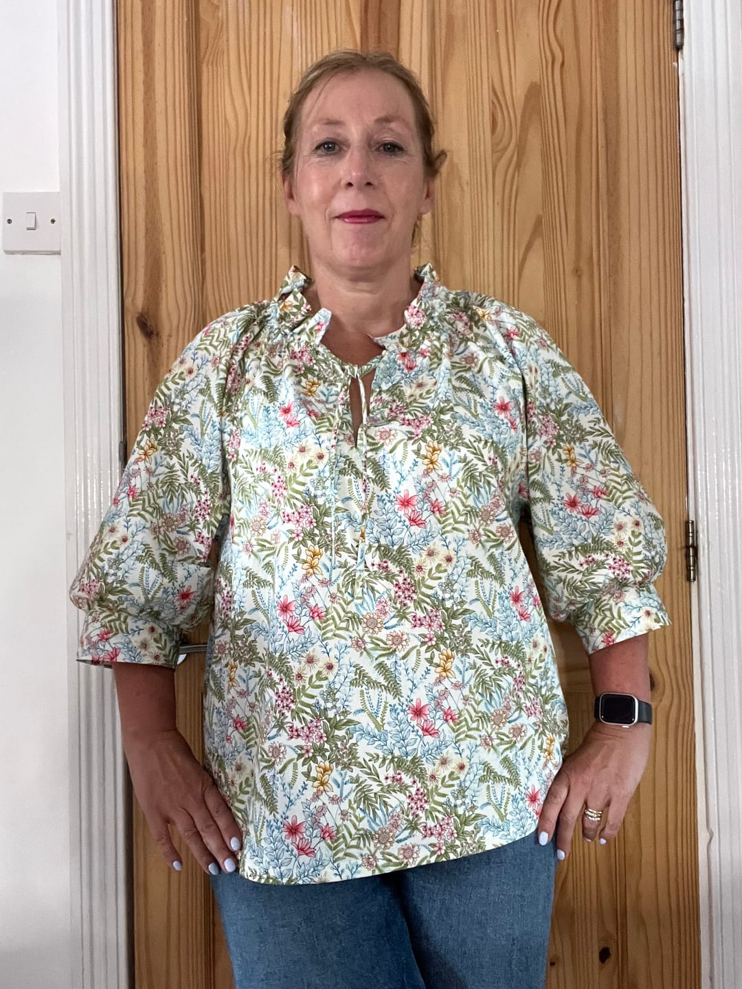 Customer photo review of Colourful Abstract Floral Rose & Hubble Cotton Poplin Fabric