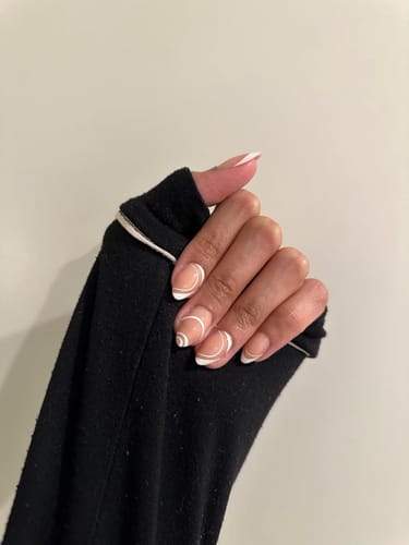 Customer photo review of XCOATTIPS® French - Peach Short Almond Pre-Designed Tips