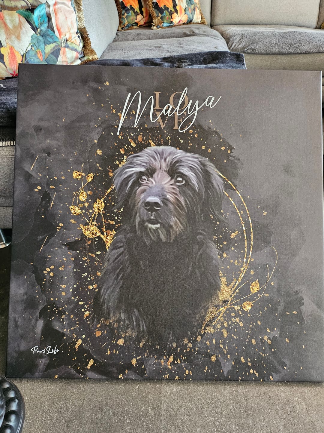 Customer photo review of Personalisiertes Portrait - Gold Aquarell Stil