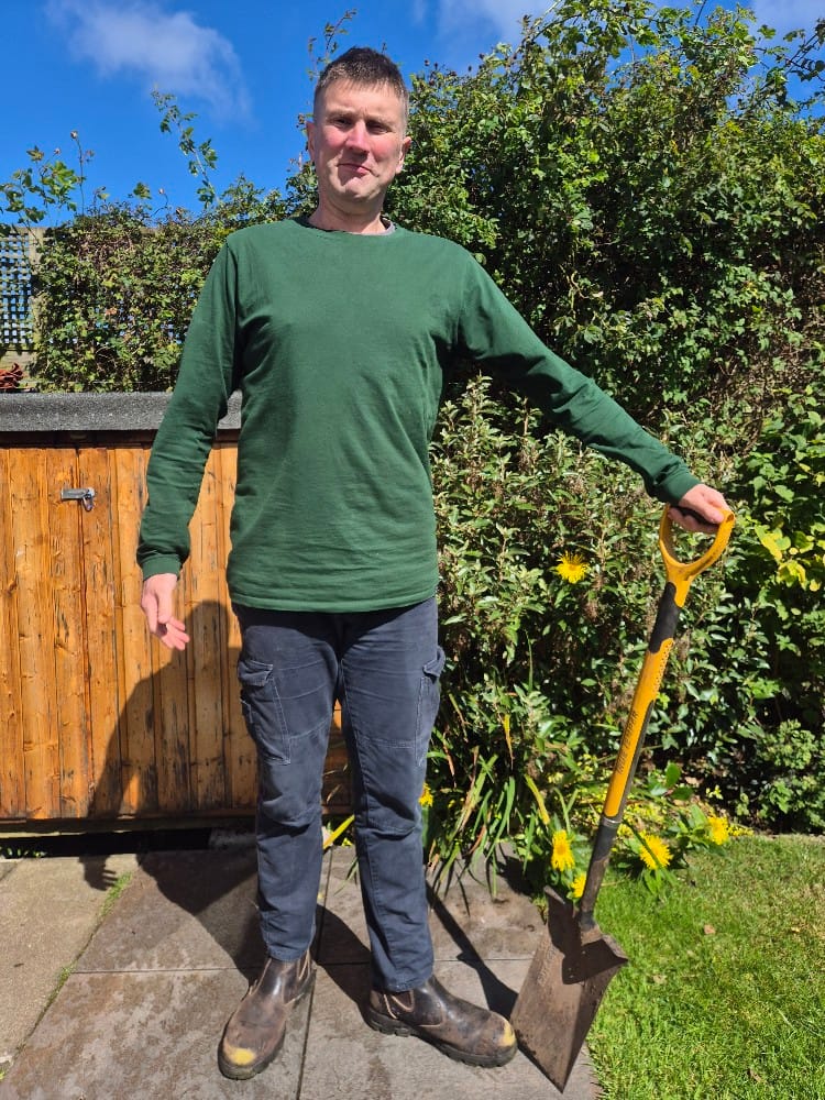 Customer photo review of Organic Tall Long Sleeve T-Shirt (Dark Green)