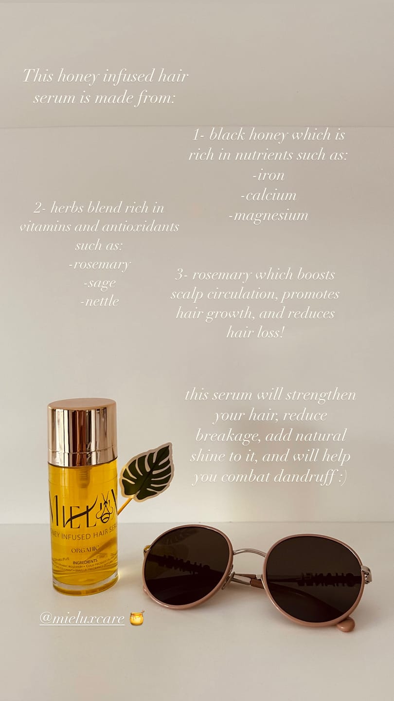 Customer photo review of Honey Infused Hair Serum