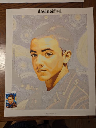 Customer photo review of "Man Portrait Starry Night" Paint by Numbers Kit