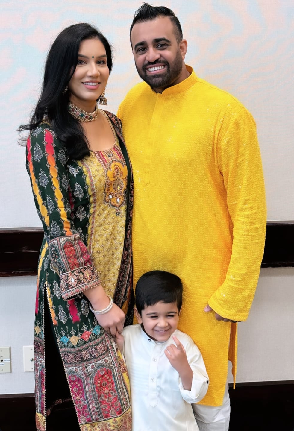 Customer photo review of Yellow Chikankari Kurta Pajama