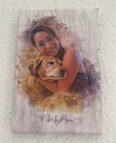 Customer photo review of Tu foto de familia en estilo acuarela | Regalo personalizable para dia del madre y padre