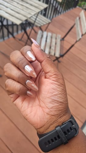 Customer photo review of Chocolate Glazed Donut Almond Nails - Press On Nails