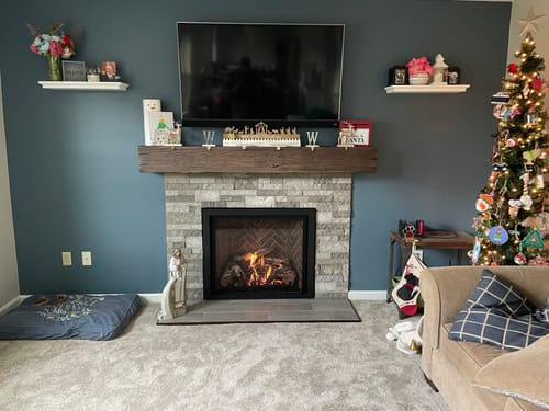 Customer photo review of Classic - Non-Combustible Concrete Mantel Shelves By Design Specialties - Clearance