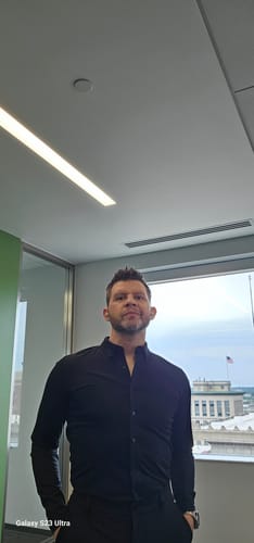 Customer photo review of Long-Sleeve Casual Button-Down: Midnight Black