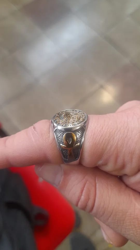 Customer photo review of Eye Of Horus & Ankh Ring