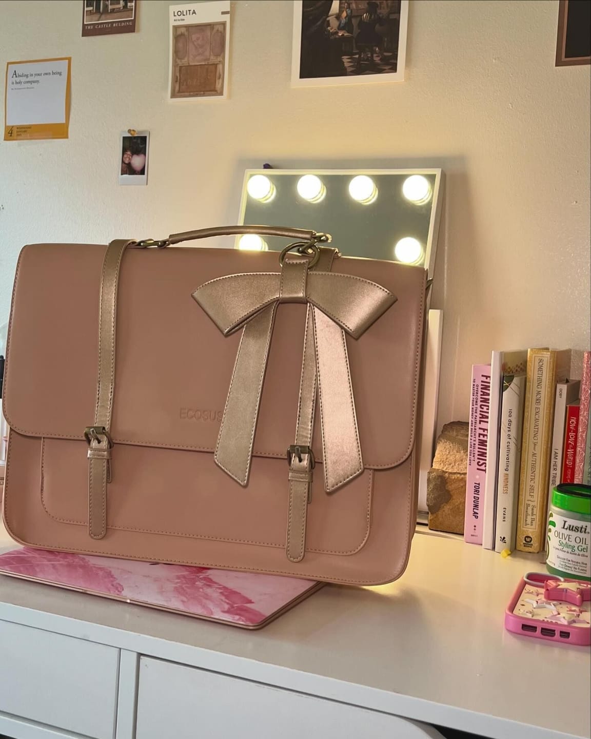 Customer photo review of Cocoa Truffle Ecosusi Classic Bow Briefcase