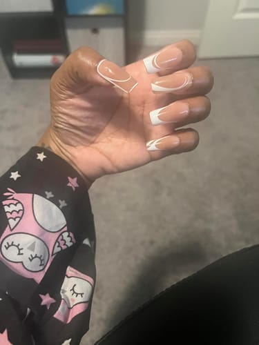 Customer photo review of XCOATTIPS® French  - Brown Long Square Pre-Designed Tips