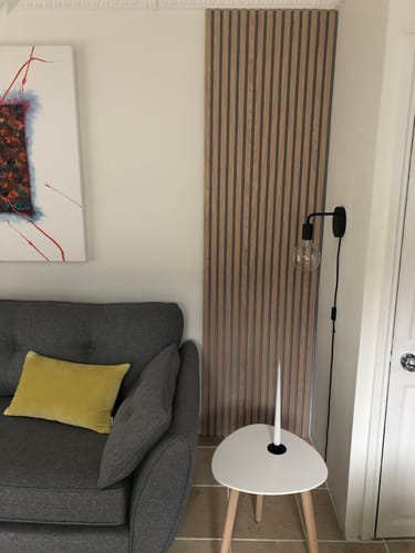 Customer photo review of SlatWall Acoustic Natural Oak