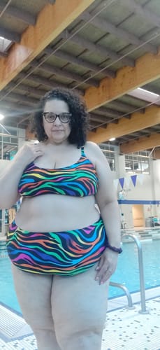 Customer photo review of Tempting Tiger Scoop Top Final Sale