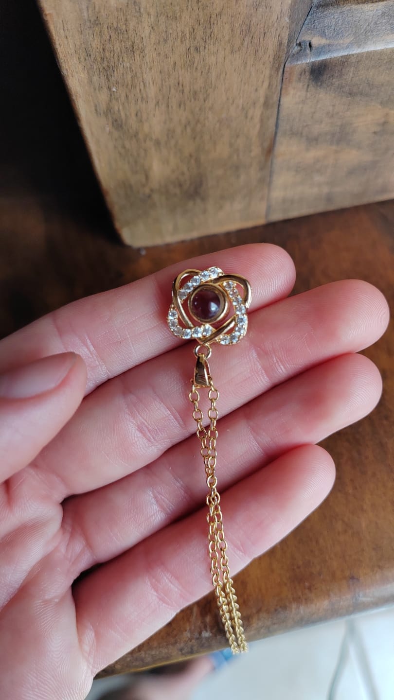 Customer photo review of Double Heart Photo Necklace