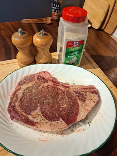 Customer photo review of 20oz RIBEYE STEAKS – BONE-IN, AMERICAN RAISED, FLAVOR-PACKED