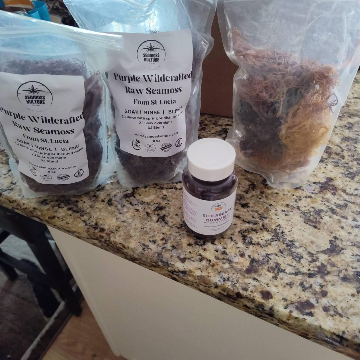 Customer photo review of Premium Purple Wildcrafted Raw Sun dried Sea Moss