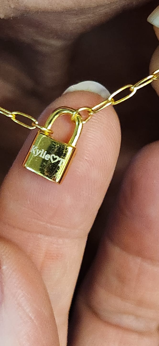 Customer photo review of Personalized Lock Necklace