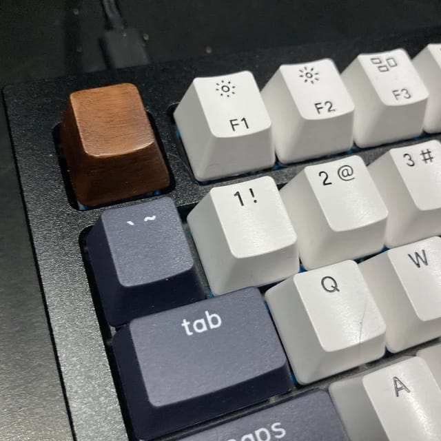 Customer photo review of American Black Walnut Keyboard Keycaps