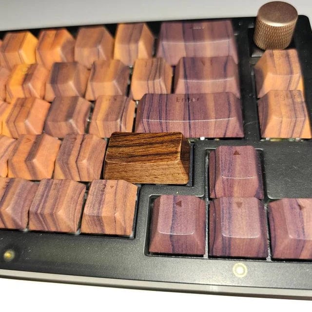 Customer photo review of American Black Walnut Keyboard Keycaps