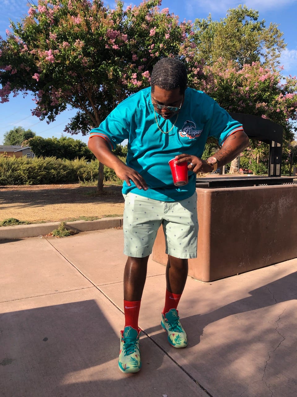 Customer photo review of Flippers - Teal Shooters Jersey