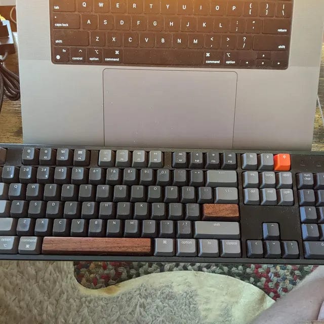 Customer photo review of American Black Walnut Keyboard Keycaps