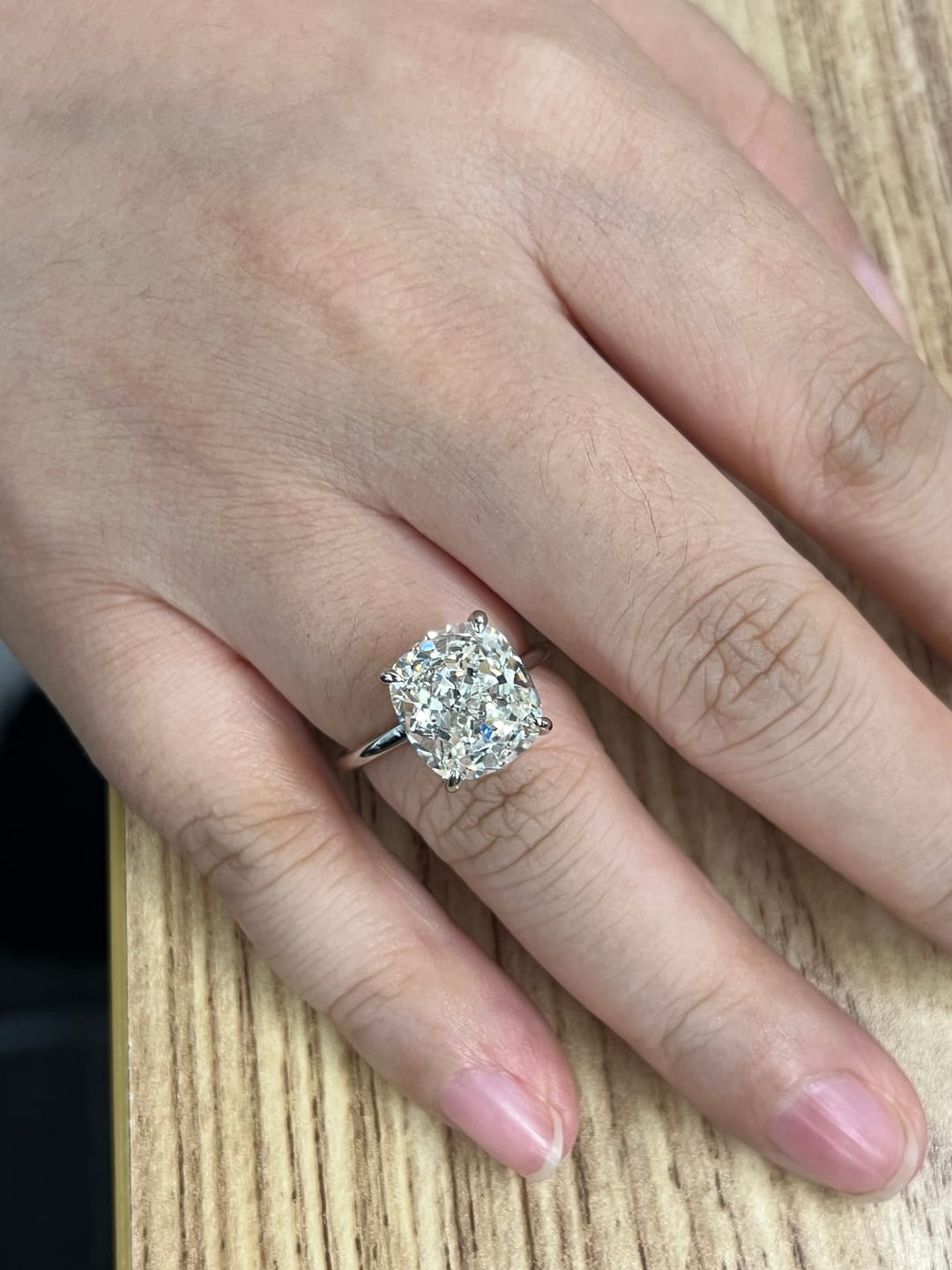 Customer photo review of S925 3.0Ct~6.0 Ct Cushion Cut Engagement Ring In Sterling Silver For Everyday Wear Travel Ring