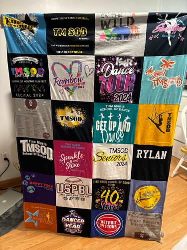 T-shirt quilt featuring detroit pistons by Corenae from MI