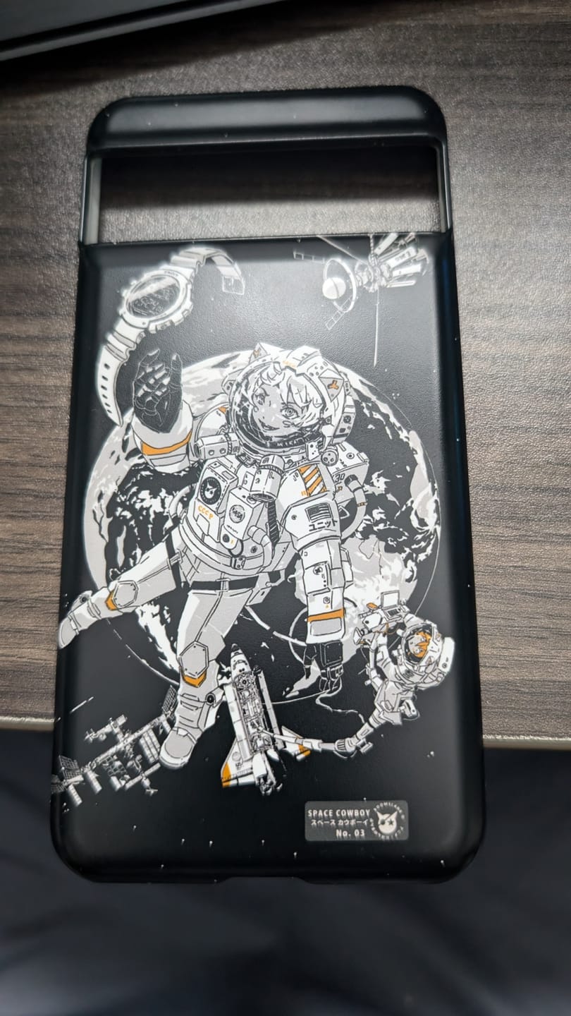 Customer photo review of Space Cowboy Pixel Case