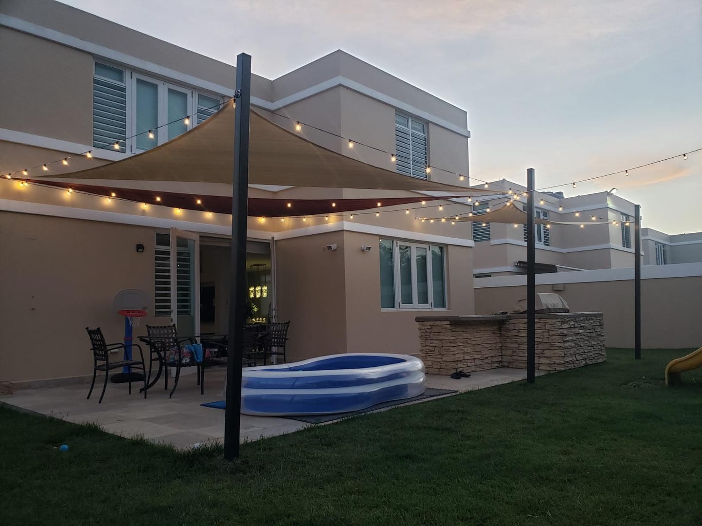Customer photo review of Opaque Privacy Protection Outdoor Waterproof Sun Shade Sail Canopy Triangle UV Block for Patio