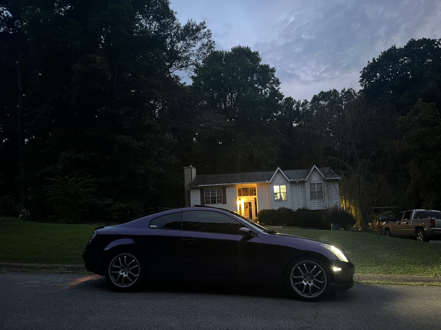 Customer photo review of Glossy Metallic Midnight Purple Vinyl Wrap