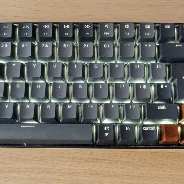 Customer photo review of American Black Walnut Keyboard Keycaps
