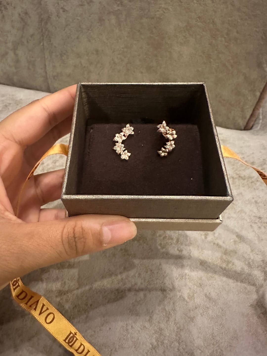 Customer photo review of QuirkFlora Silver Drop Earrings