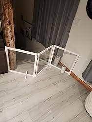 Customer photo review of FairyBaby Clear Freestanding Foldable Dog Gate