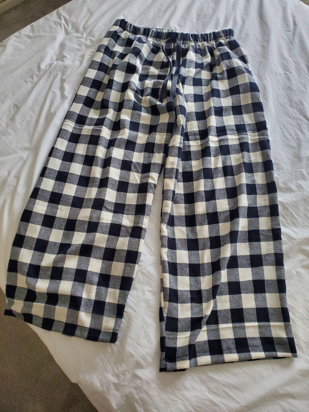 Customer photo review of Black and Cream Checkered Brushed Cotton Fabric