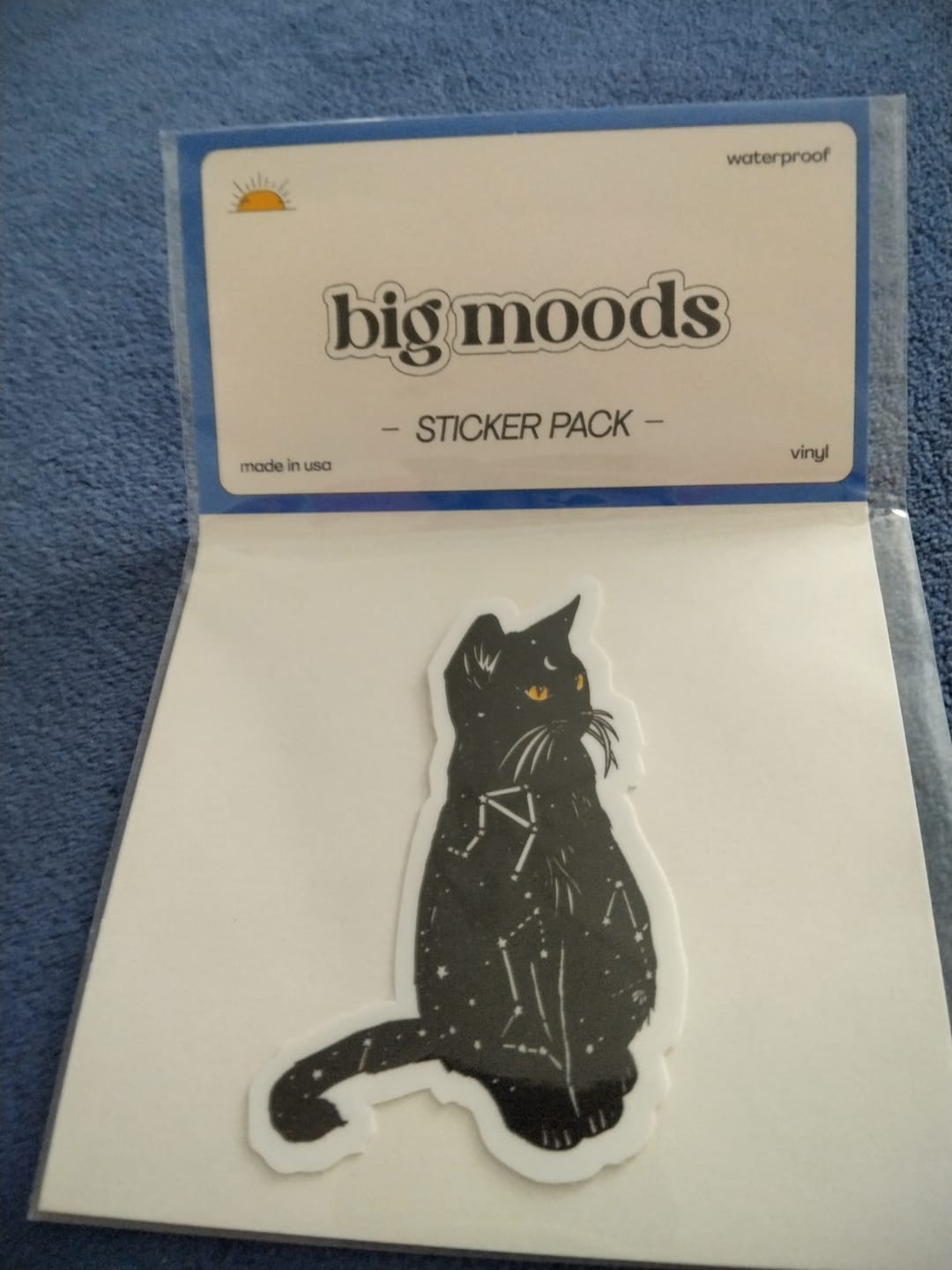 Customer photo review of Black Cat with Yellow Eyes Sticker