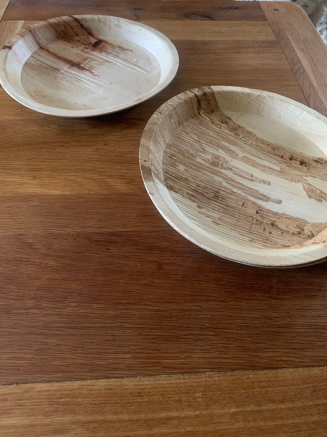 Customer photo review of 12" (30cm) Large Round Palm Leaf Compostable Plates