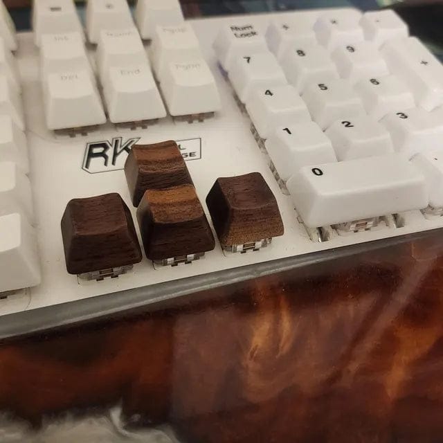 Customer photo review of American Black Walnut Keyboard Keycaps